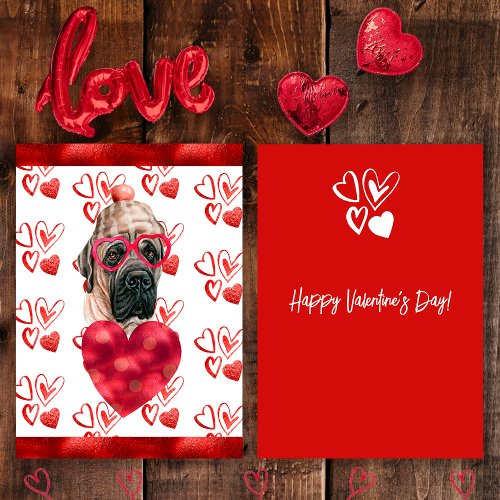 Heart English Mastiff Dog Lover Valentine Gift Holiday Card