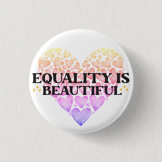 Heart Equality  Button (Front)