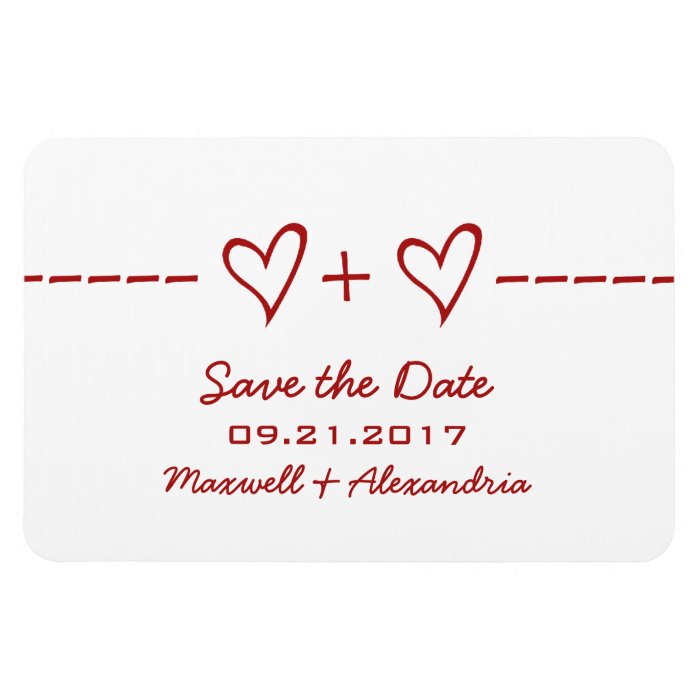 Heart Equation Save the Date Magnet, Red