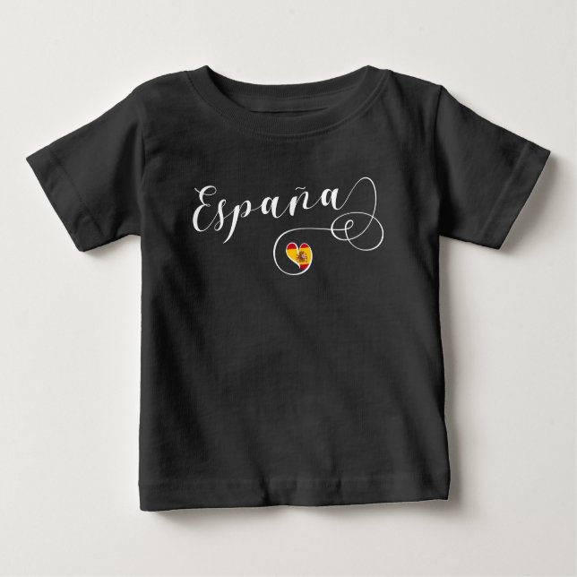 Heart España Spain Flag, Spanish Baby T-Shirt (Front)
