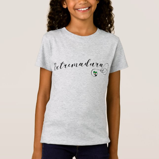 Heart Extremadura Flag, Estremaúra, Spain T-Shirt (Front)