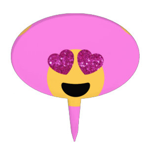 heart eye emoji cake topper