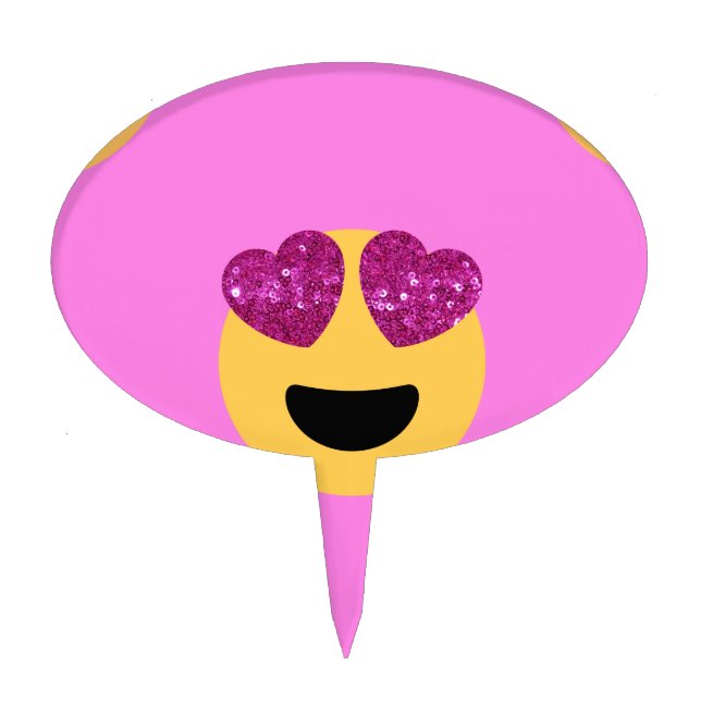 heart eye emoji cake topper (Front)