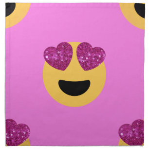 heart eye emoji cloth napkin