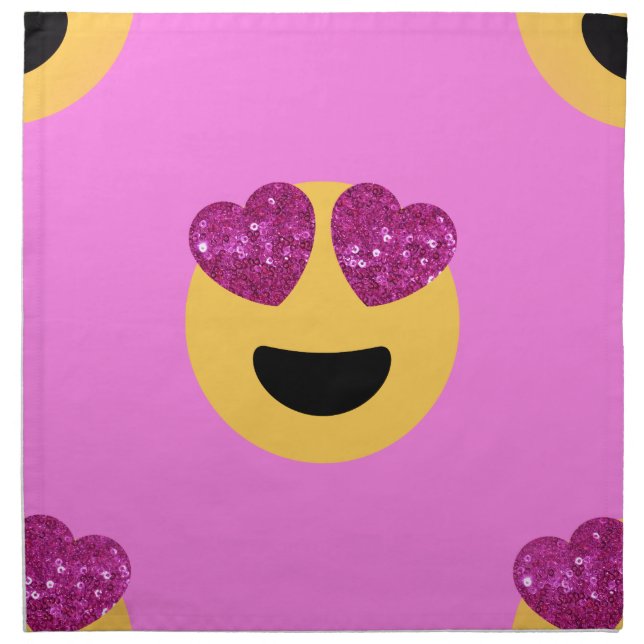 heart eye emoji cloth napkin (Front)