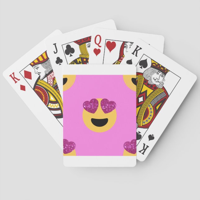 heart eye emoji poker cards (Back)