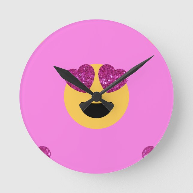 heart eye emoji round clock (Front)