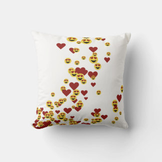 Heart Eye Emoji Throw Pillow
