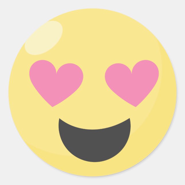 Heart Eye Love Emoji Stickers (Front)