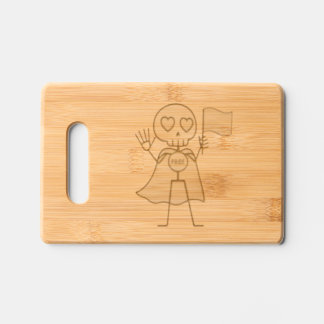 . Heart-Eyed Caped Pride Skeleton Cutting Board