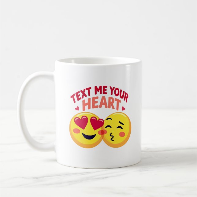 Heart-Eyed Emoji Valentine’s Love Design Coffee Mug (Left)