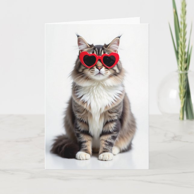 Heart Eyes Cat Love Card (Front)