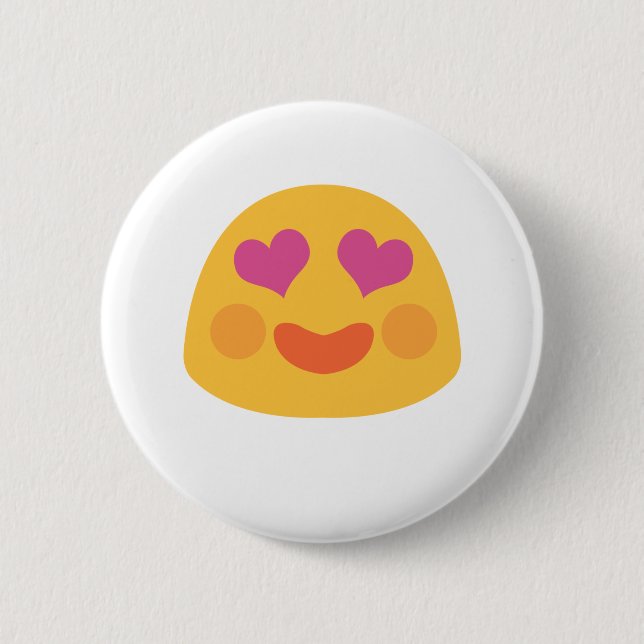 Heart Eyes Emoji Button (Front)