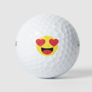 Heart Eyes Face Emoji Golf Balls