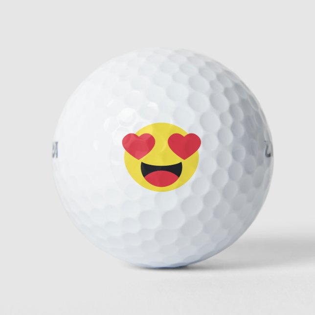 Heart Eyes Face Emoji  Golf Balls (Front)