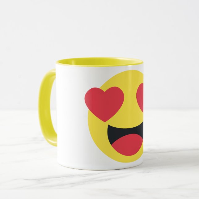 Heart Eyes Face Emoji Mug (Front Left)
