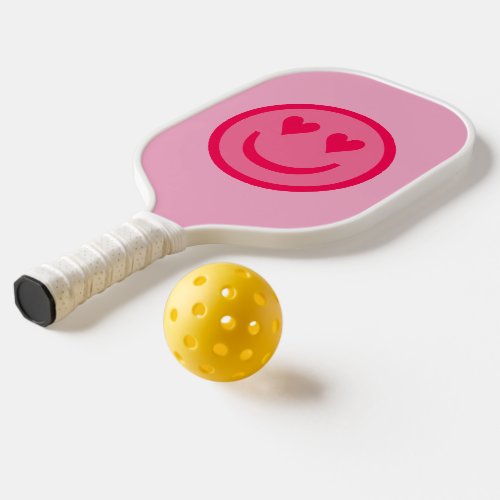 Heart Eyes Happy Face Pickleball Paddle