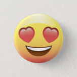 Heart Eyes Love Happy Emoji Button Pin at Zazzle
