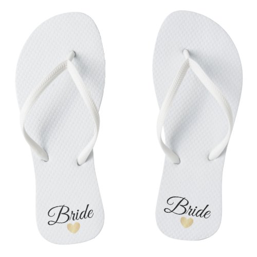 Heart Fab Bride Gold Flip Flops