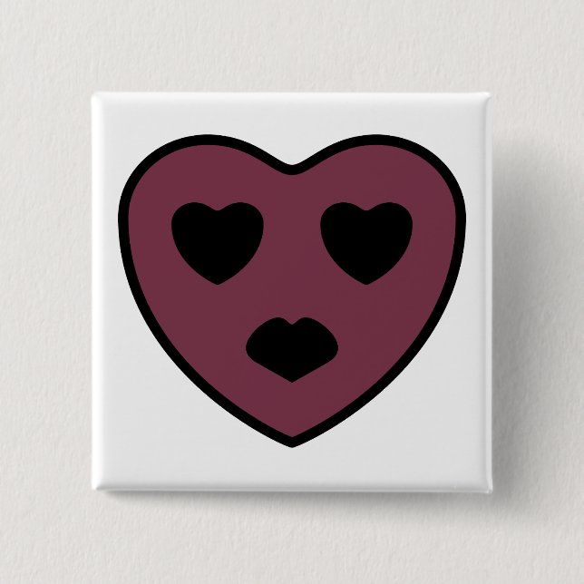 Heart Face Pout Button (Front)