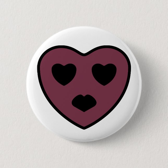 Heart Face Pout Button (Front)