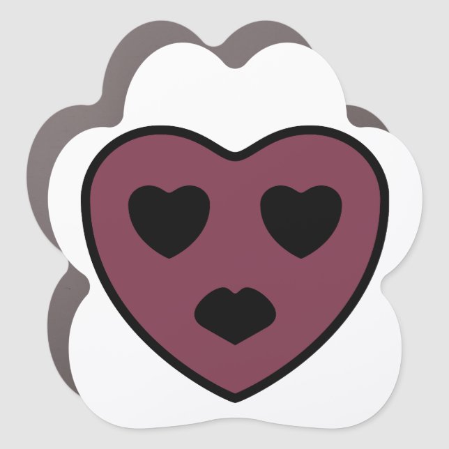 Heart Face Pout Car Magnet (Front)