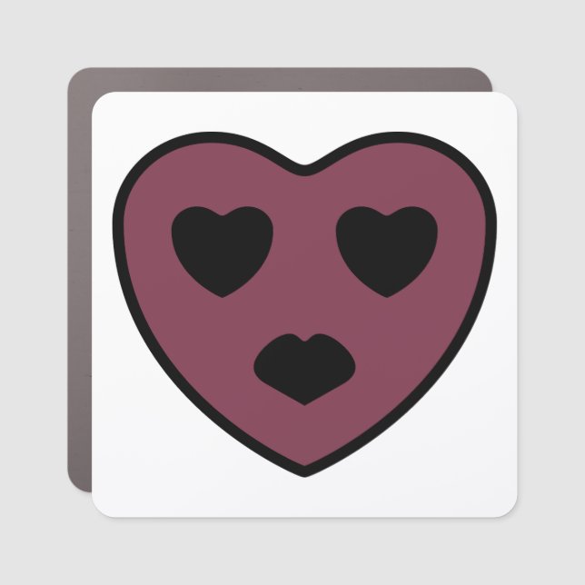 Heart Face Pout Car Magnet (Front)