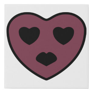 Heart Face Pout Faux Canvas Print