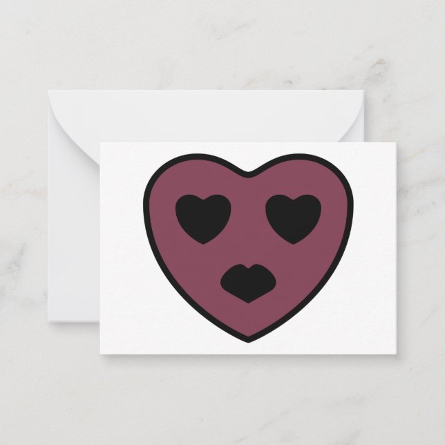 Heart Face Pout Note Card (Front)