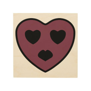 Heart Face Pout Wood Wall Art