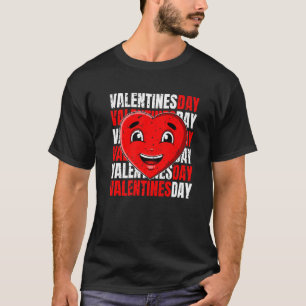Heart Face Valentines Day Cute Love T-Shirt