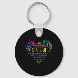 Heart Facts Mental Health Awareness Supporter Grap Keychain