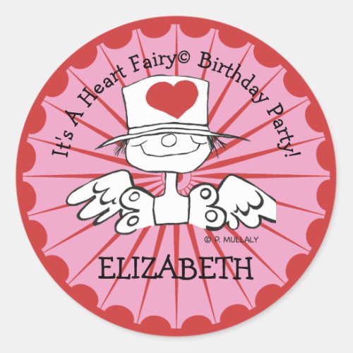 Heart Fairy Birthday Party Customized Stickers