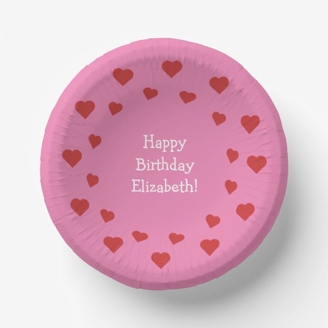Heart Fairy Girl's Birthday Party Bowl (Front)