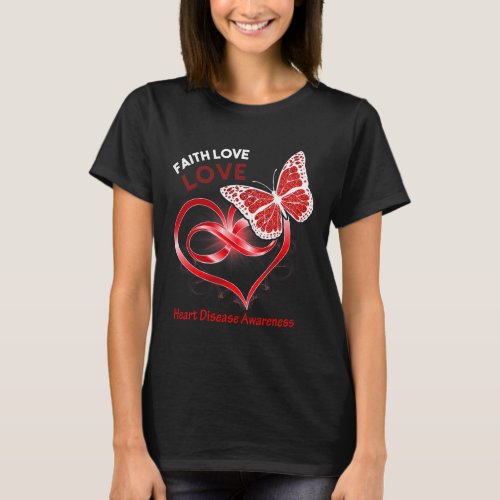 Heart Faith Hope Love Heart Disease Awareness  T_Shirt