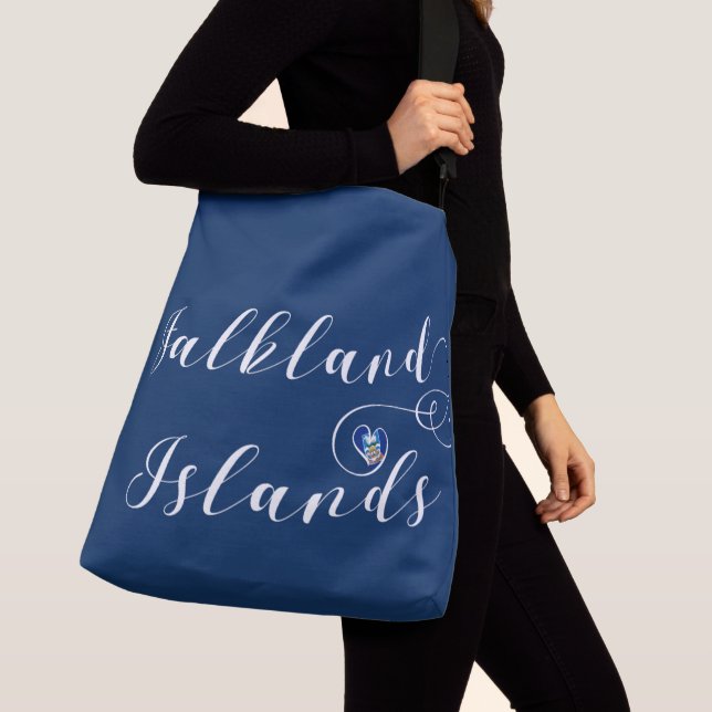 Heart Falkland Islands Flag, Falkland Isles Crossbody Bag (Close Up)