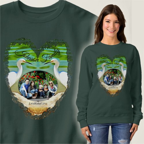 Heart Family Photo Crane On The River 0335 Sweatshirt