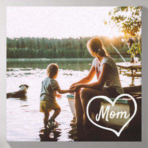 Heart Family Script Custom Gift Photo Tiles
