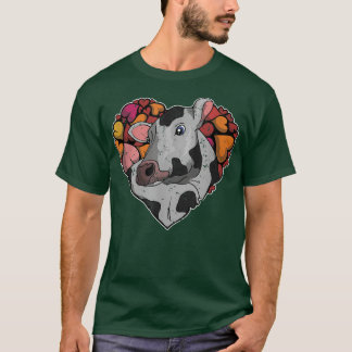 Heart Farm Animal Lover Farmer Cow T-Shirt