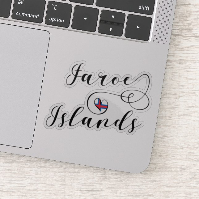Heart Faroe Islands Flag, Faeroe Islands, Sticker (Detail)