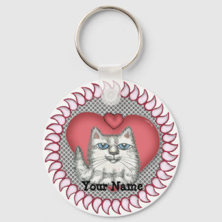 Heart Fat Cat keychain