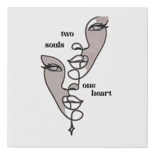 heart faux canvas print