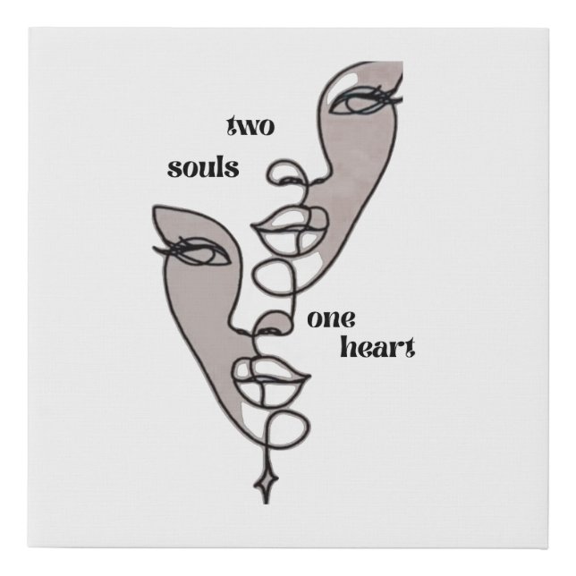 heart faux canvas print (Front)