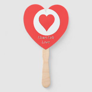 Heart Felt Love Heart Shape Hand Fan