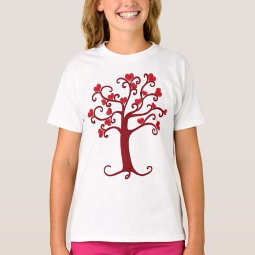 Heart Felt Tree  Valentine  Cheries Art T_Shirt