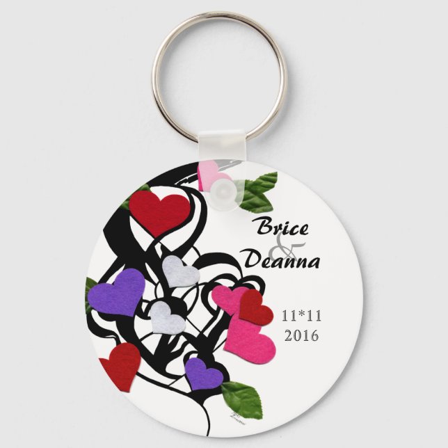 Heart Felt Wedding Favor Keychain (Front)