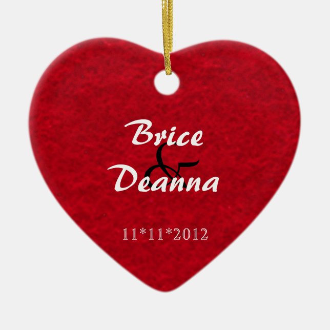 Heart Felt Wedding Favor Ornament (Front)