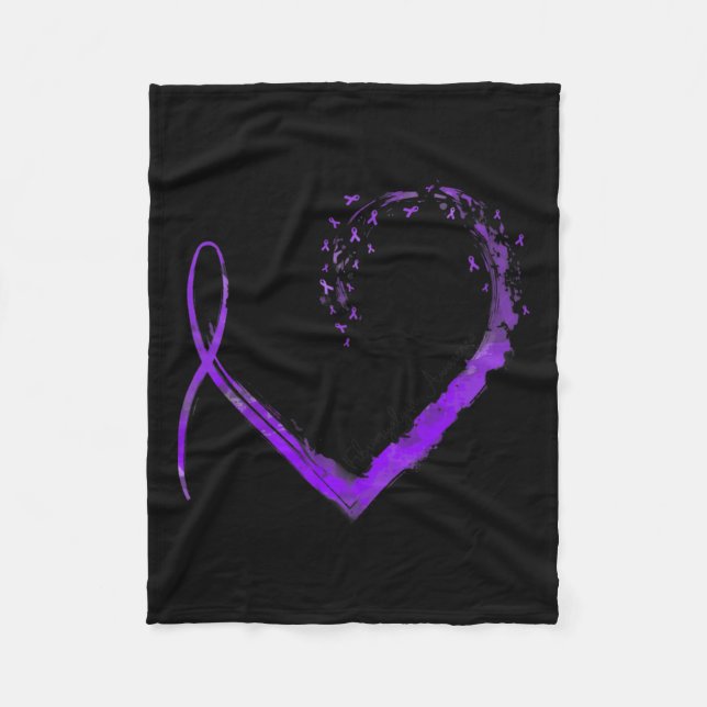 Heart Fibromyalgia Awareness  Fleece Blanket (Front)