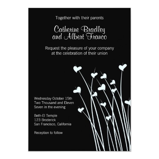 Heart Field Wedding Invite - Noir