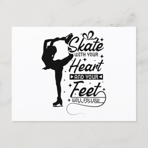 Heart Figure Skating Postcard